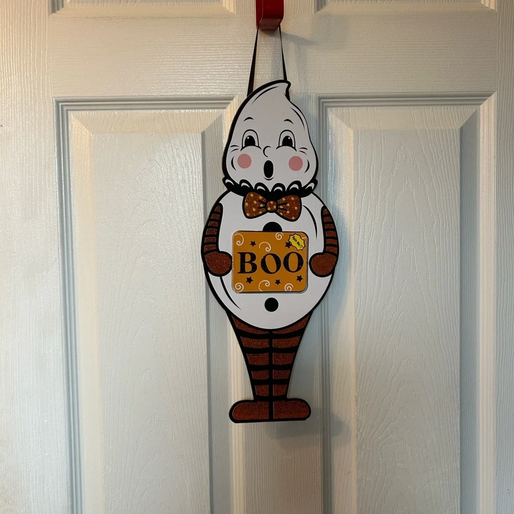 Halloween Ghost Wall Decor NEW spinner message BOO happy Halloween